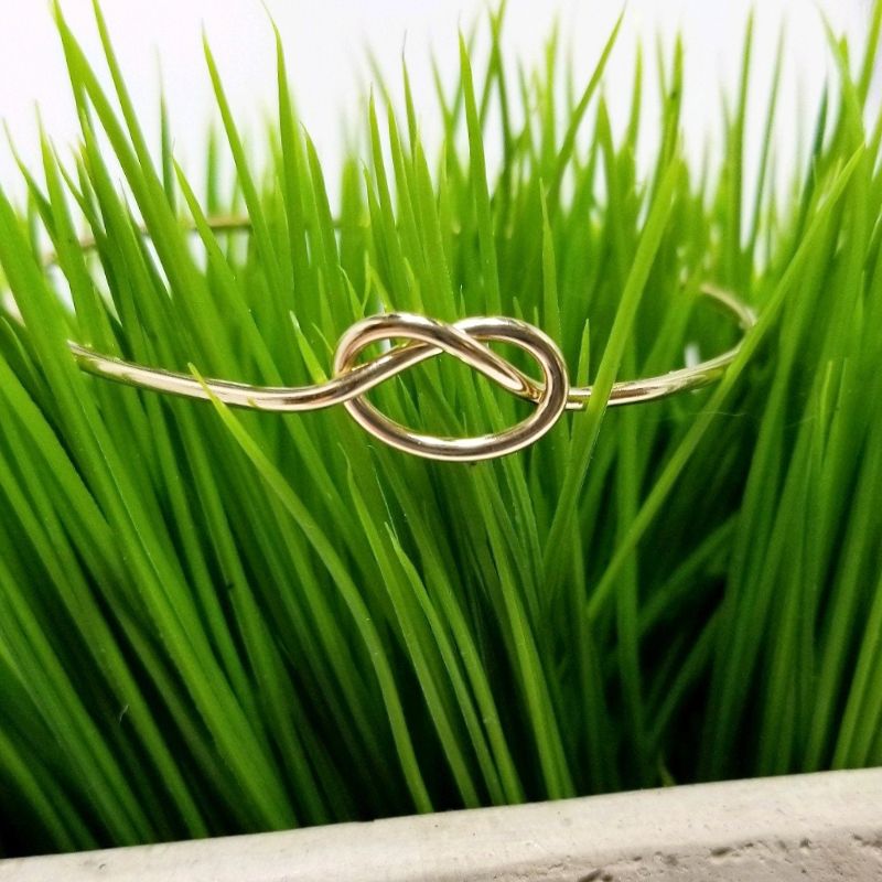 Gold Fill Love Knot Bangle Bracelet