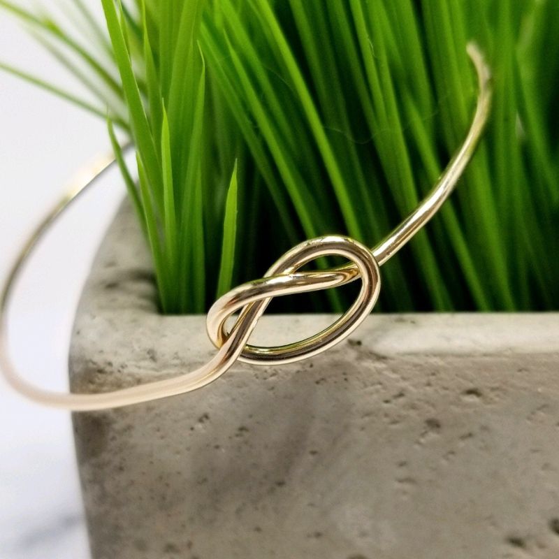 Gold Fill Love Knot Bangle Bracelet