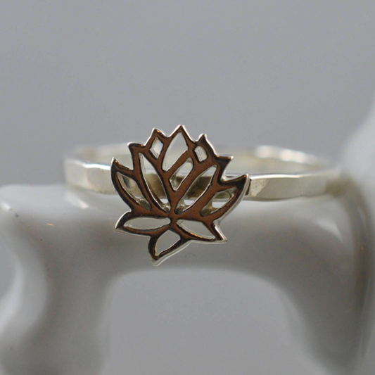 Lotus Flower Ring in Sterling Silve