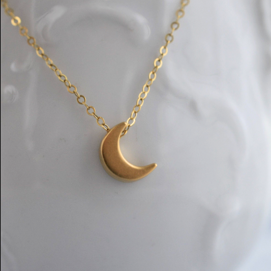 Small Gold Fill Moon Necklace