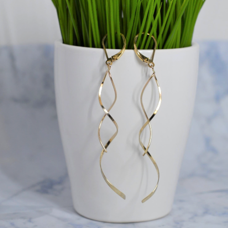 Gold Spiral Earrings