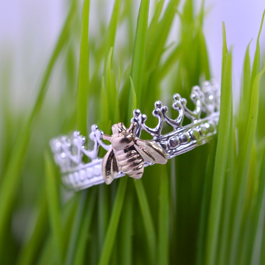 Sterling Silver and Gold Queen Bee Crown Ring