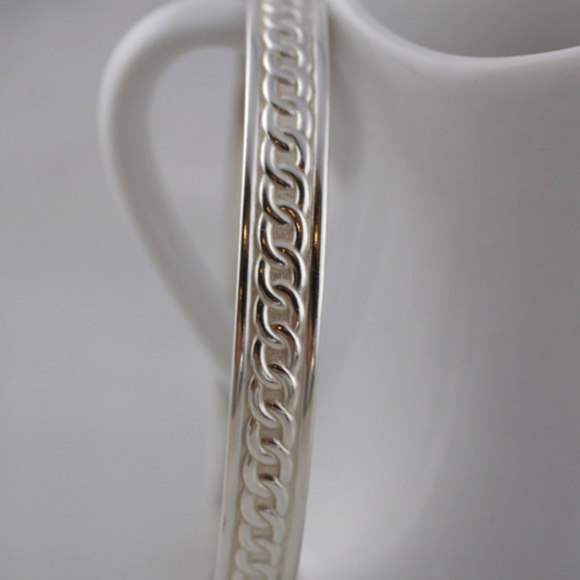 Sterling Silver Chain Pattern Bangle Bracelet