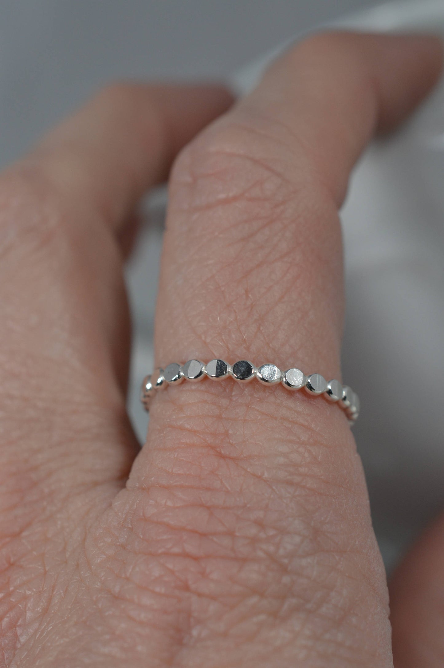 Sterling Silver Hammered Bubble Ring