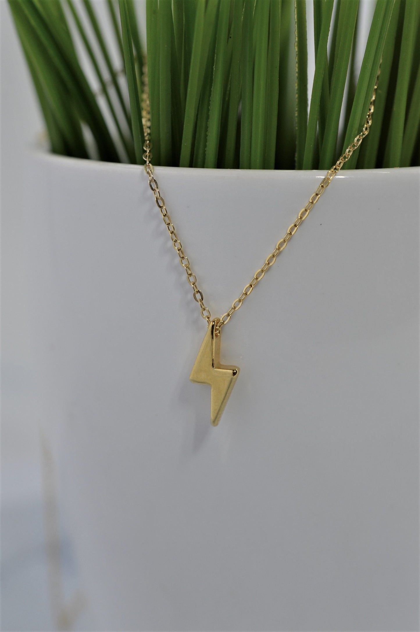 Tiny Gold Fill Lightning Bolt Necklace