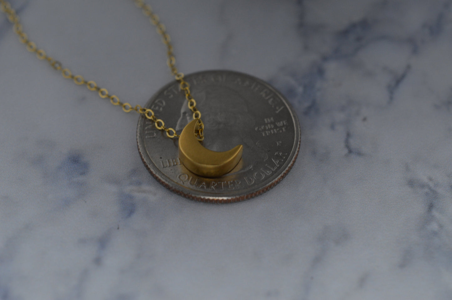 Small Gold Fill Moon Necklace