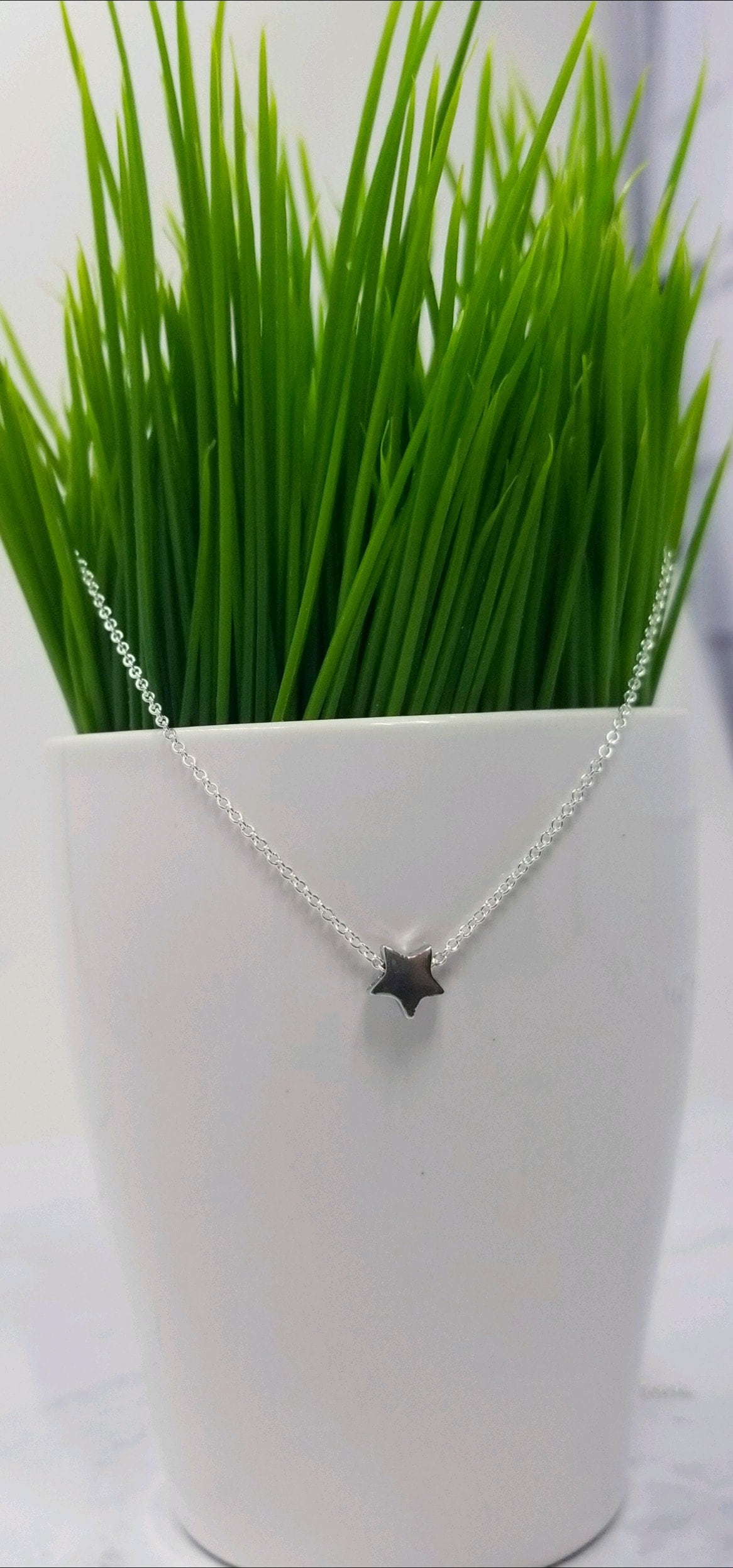 Tiny Sterling Silver Star Necklace, Silver Star Jewelry, Star Necklace