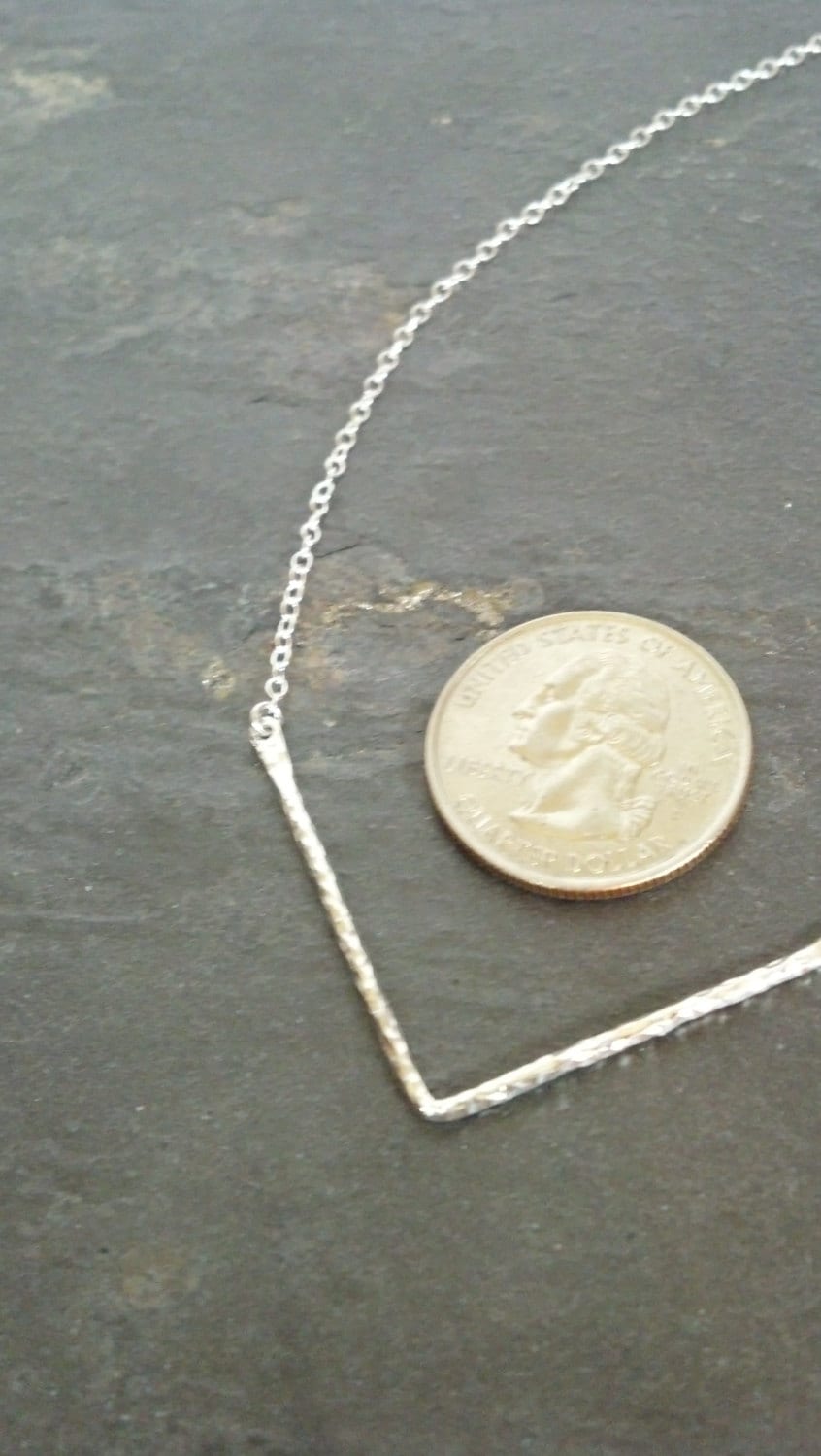Sterling Silver Hammered Chevron Necklace