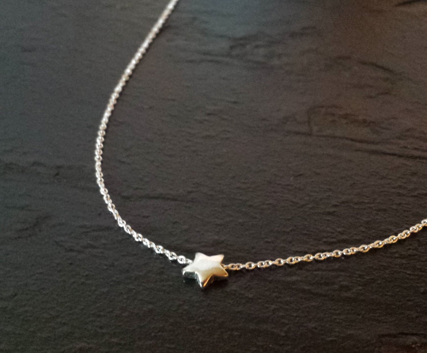 Tiny Sterling Silver Star Necklace, Silver Star Jewelry, Star Necklace
