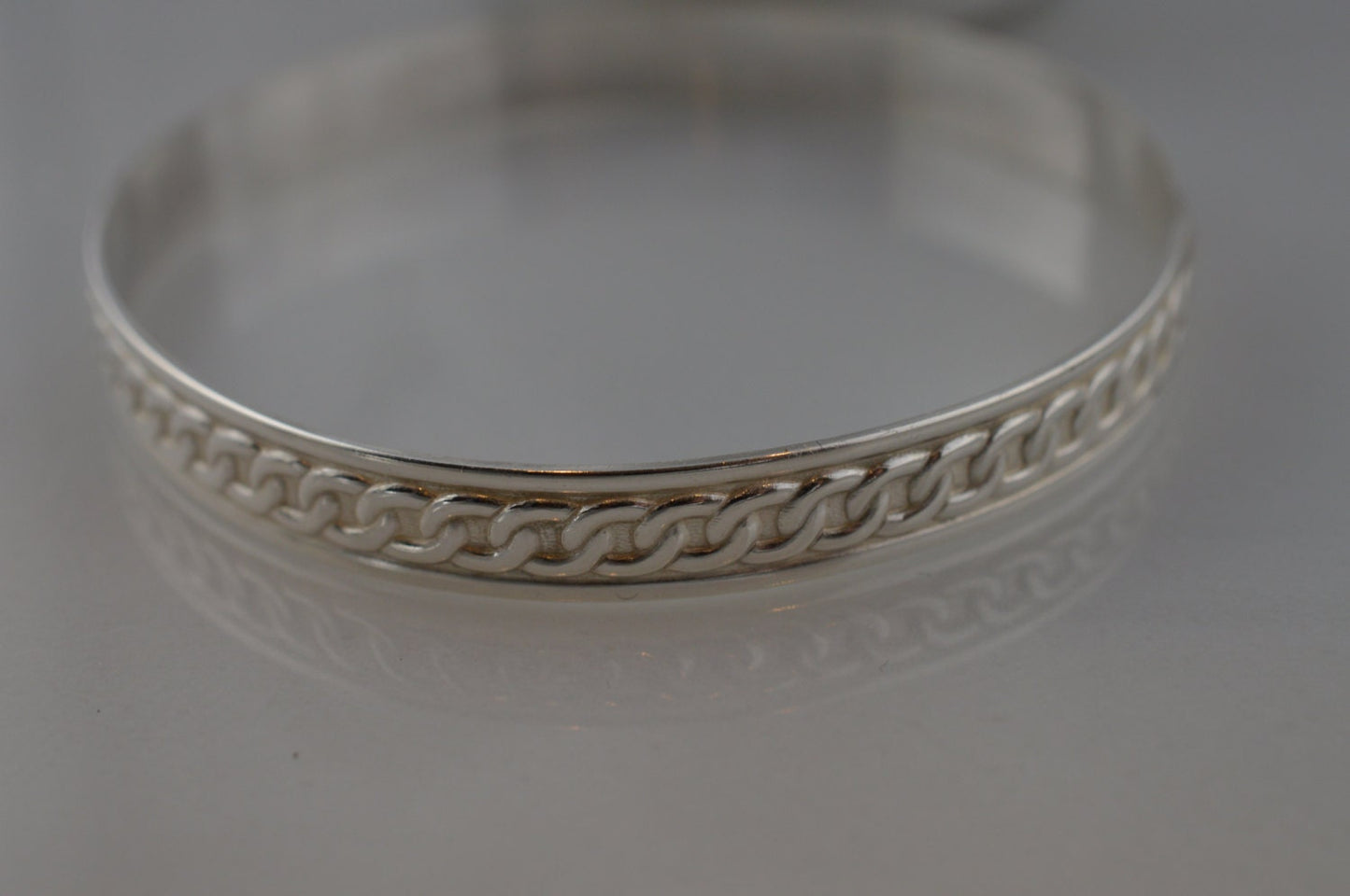 Sterling Silver Chain Pattern Bangle Bracelet