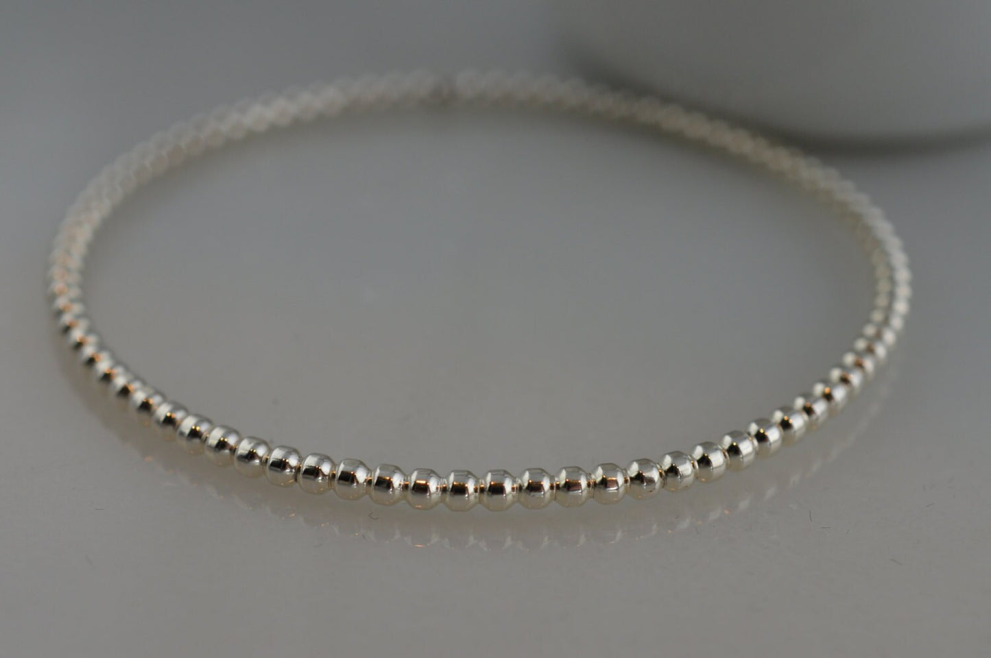 Sterling Silver Bead Bangle Bracelet