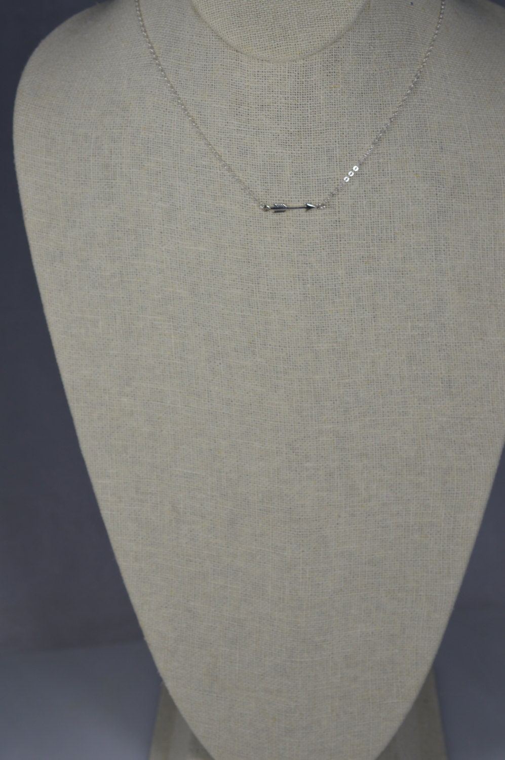 Tiny Sterling Silver Arrow Necklace