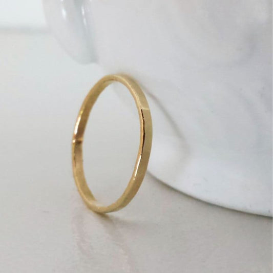 14k Gold Hammered Ring