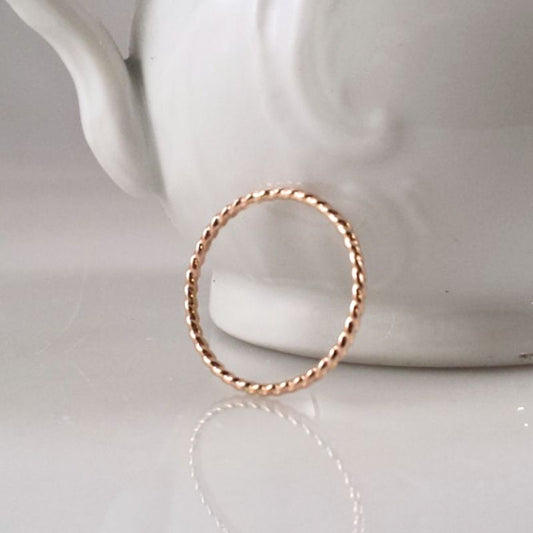 14k SOLID Gold Twist Ring