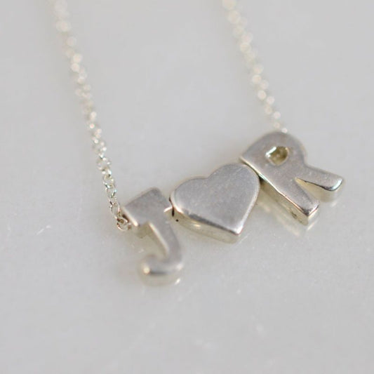Custom Sterling Silver Floating Initial Necklace