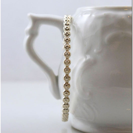 Sterling Silver Daisy Bangle