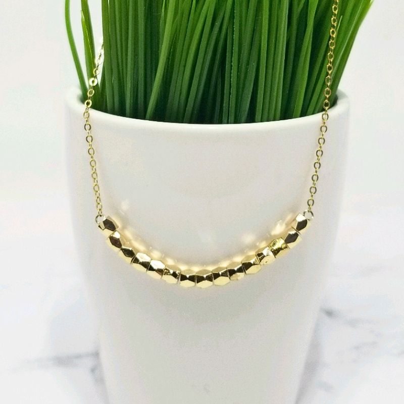 Gold Fill Sparkle Bar Necklace