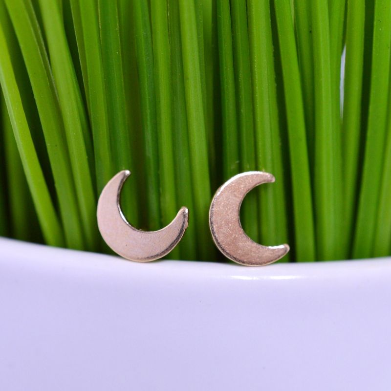 Gold Fill Tiny Crescent Moon Earrings