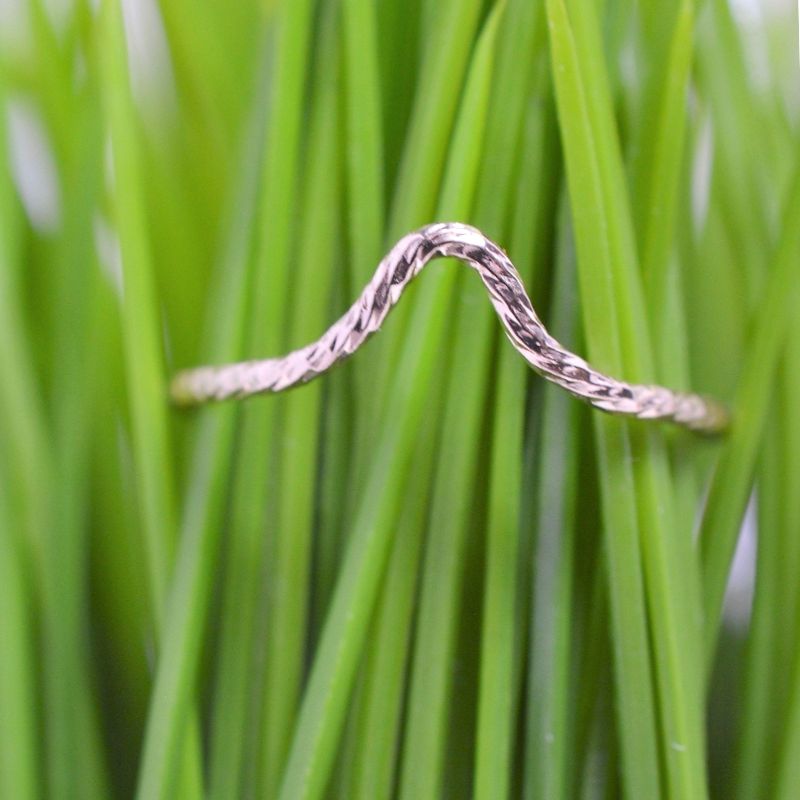 Gold Fill Super Skinny Chevron Sparkle Ring