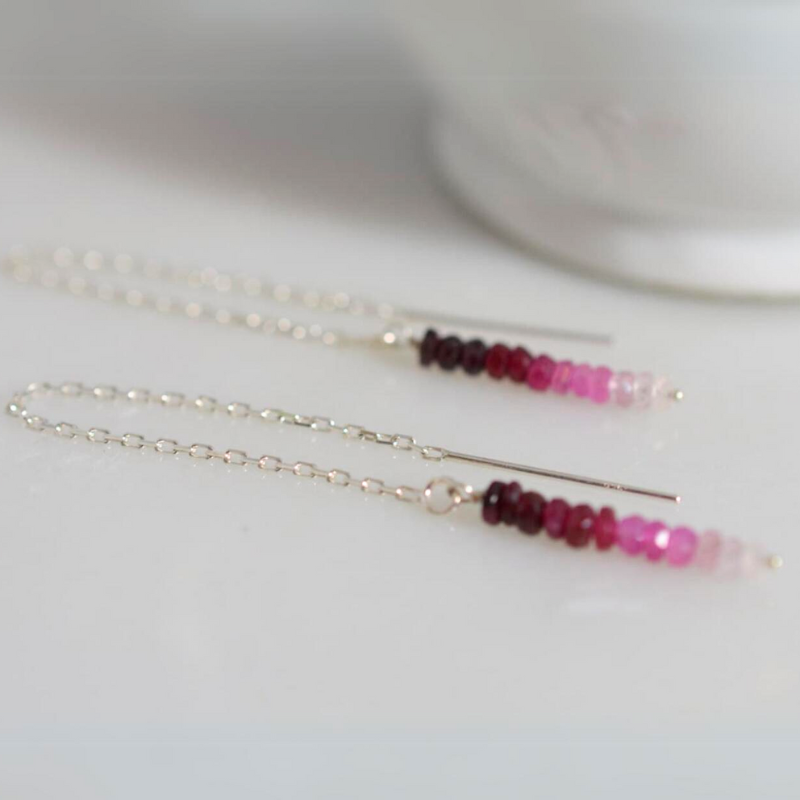 Sterling Silver Ombre Ruby earrings