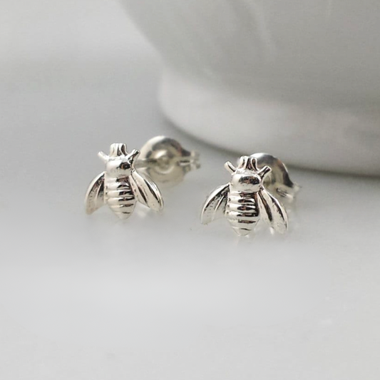 Sterling Silver Tiny Bee  Earrings