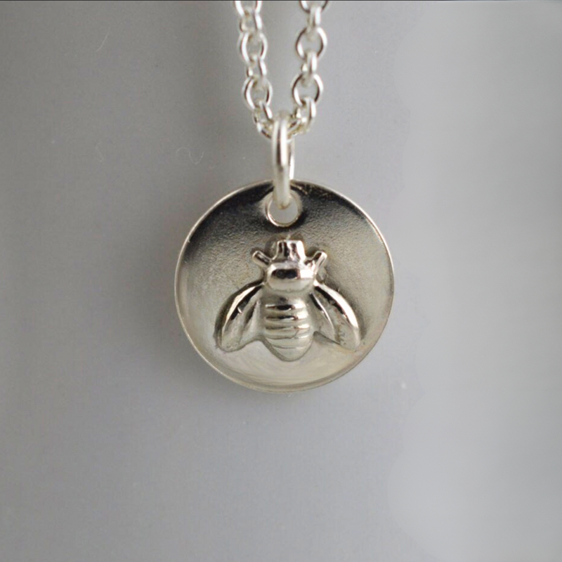 Sterling Silver Tiny Bee  Necklace