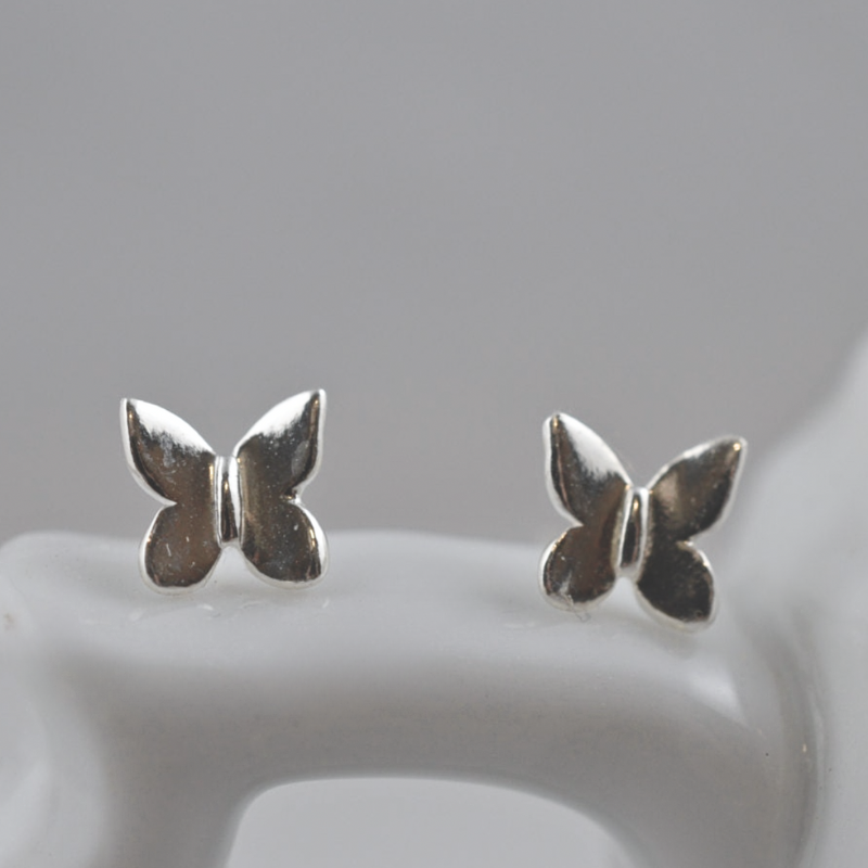 Sterling Silver Tiny Butterfly  Earrings