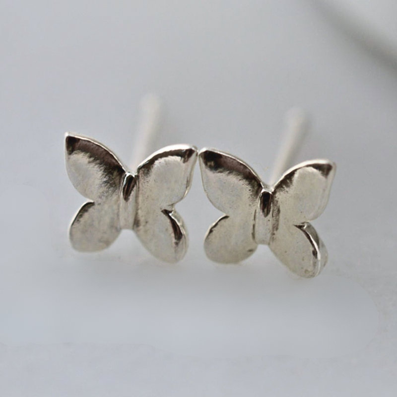 Sterling Silver Tiny Butterfly  Earrings