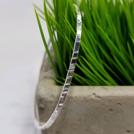 Textured Bangle Bracelet in Sterling Silver