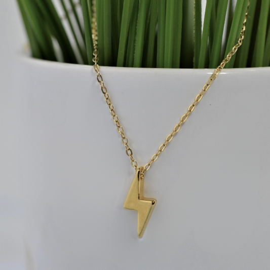 Tiny Gold Fill Lightning Bolt Necklace