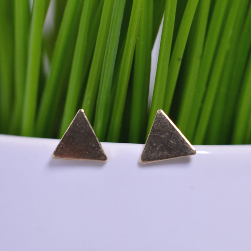 Tiny Gold Fill Triangle Earrings