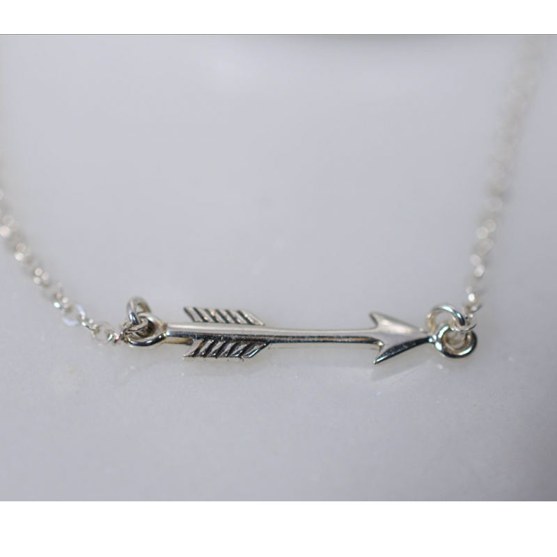 Tiny Sterling Silver Arrow Necklace