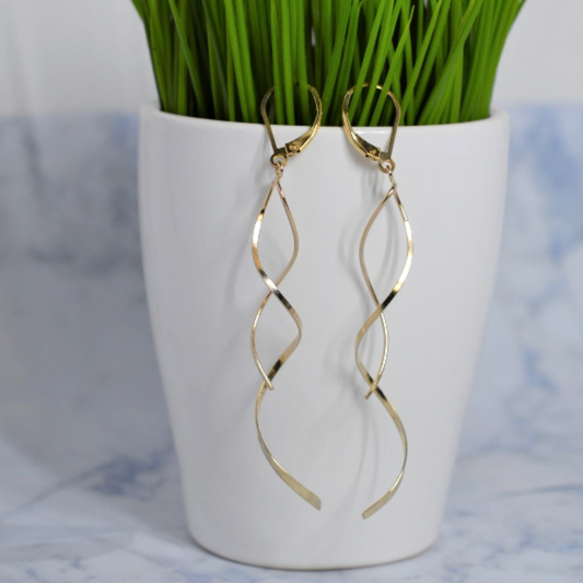 Gold Spiral Earrings