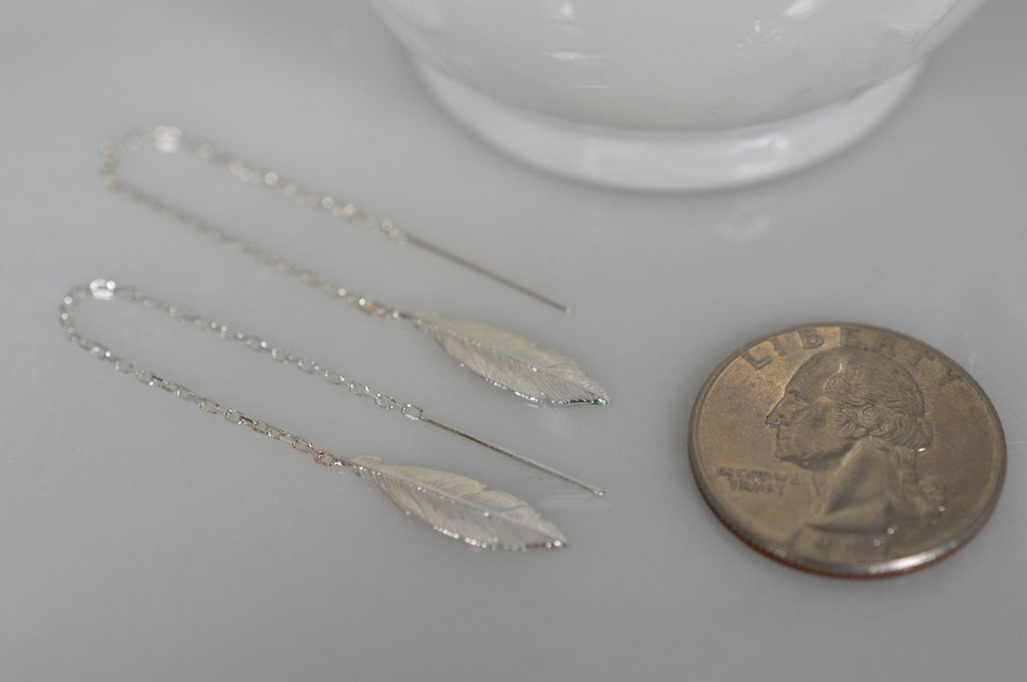 Sterling Silver Feather Earrings