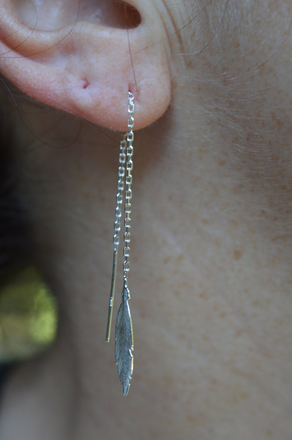 Sterling Silver Feather Earrings