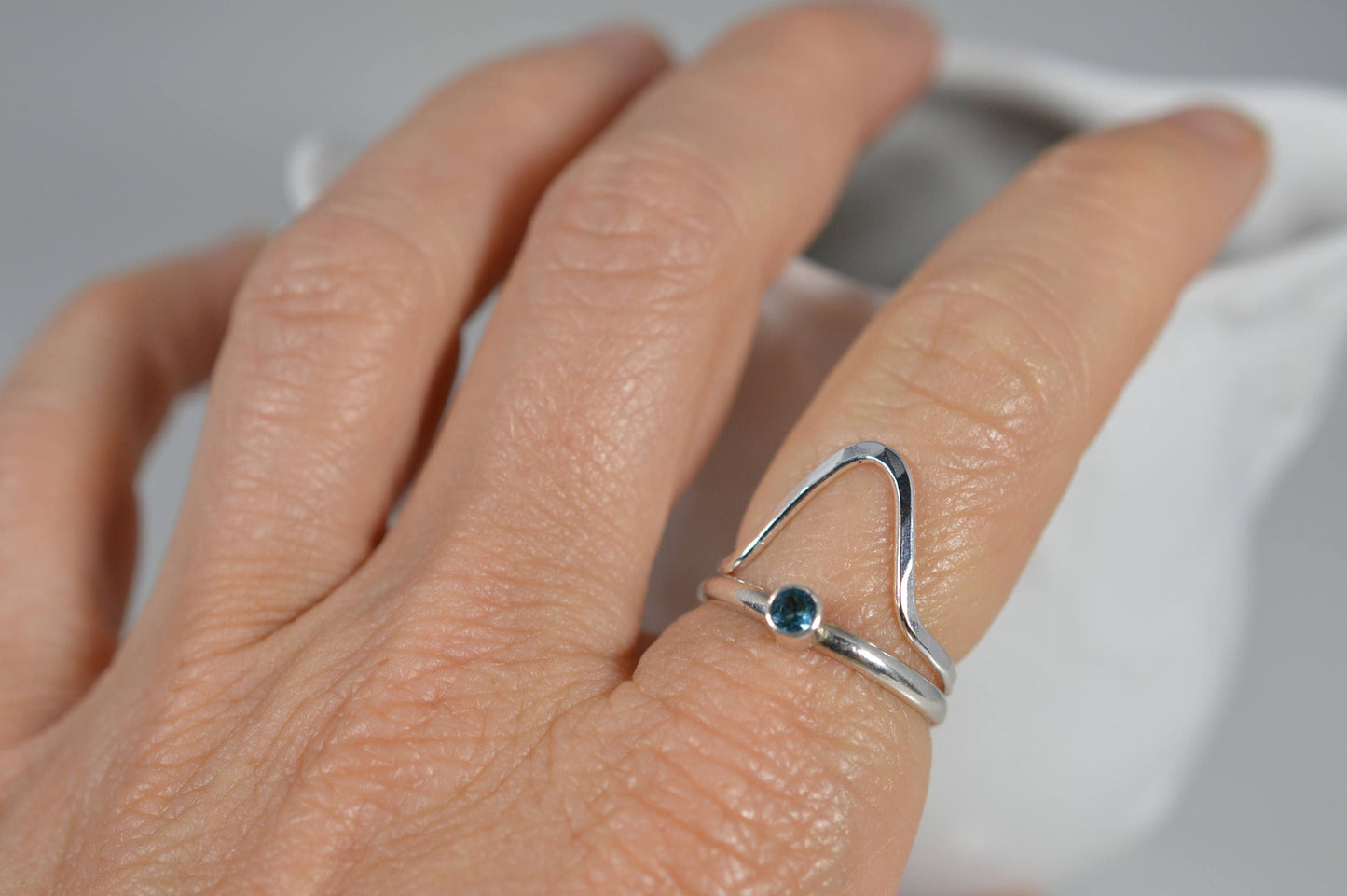 SterlingSilver Hammered Arch Ring