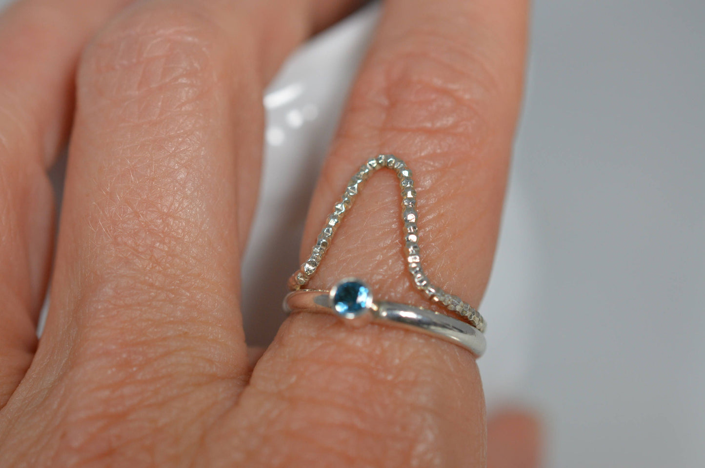 Sterling Silver Starburst Arch Ring