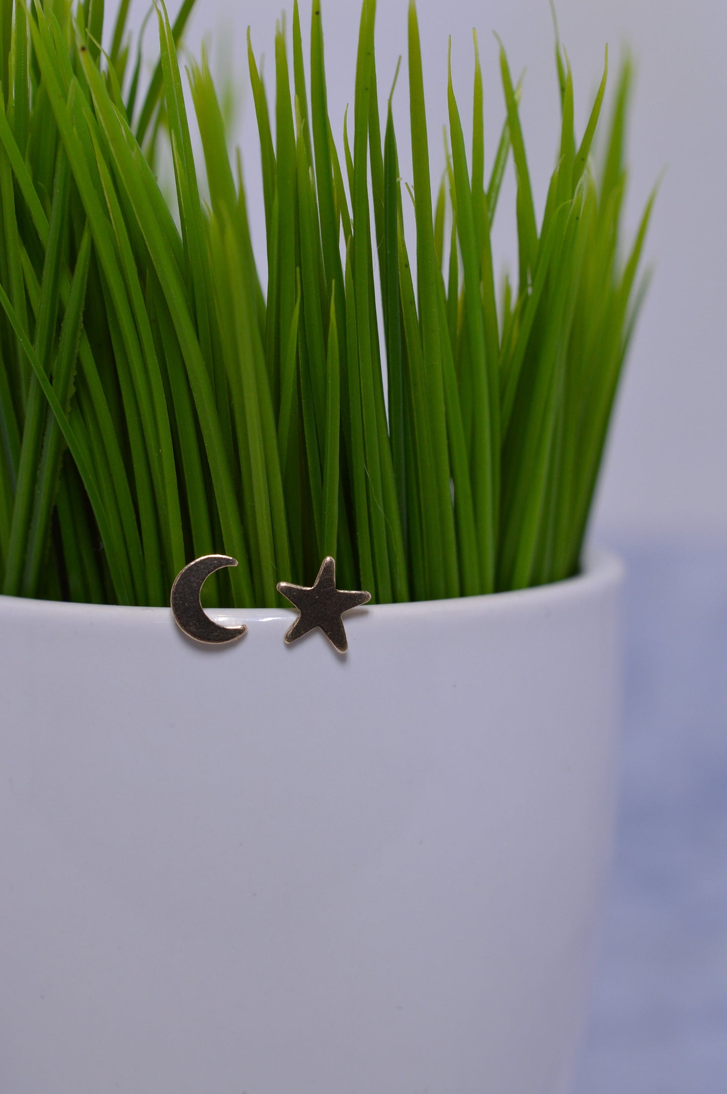 Small Gold Fill Moon and Star Earrings