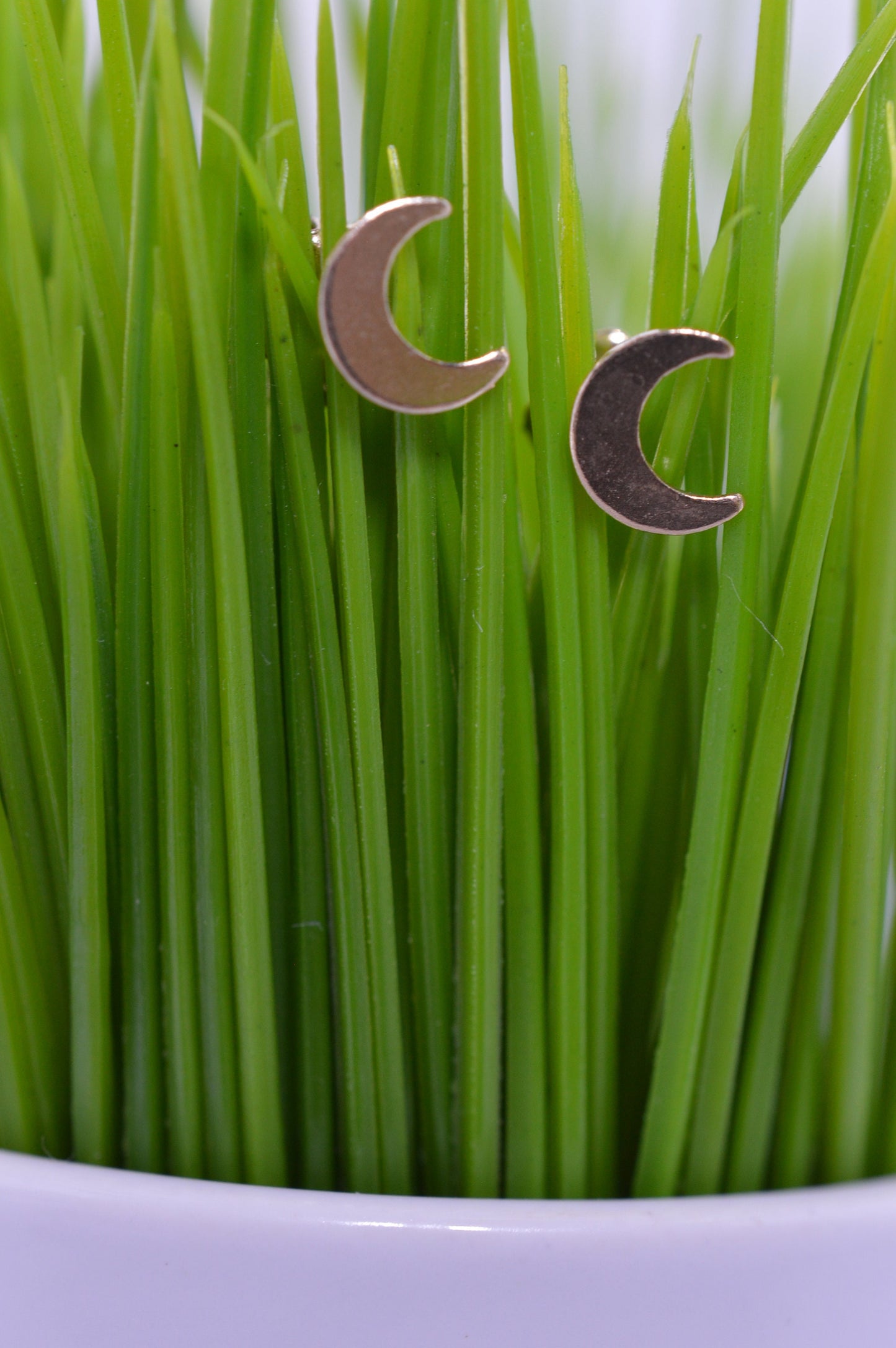 Gold Fill Tiny Crescent Moon Earrings