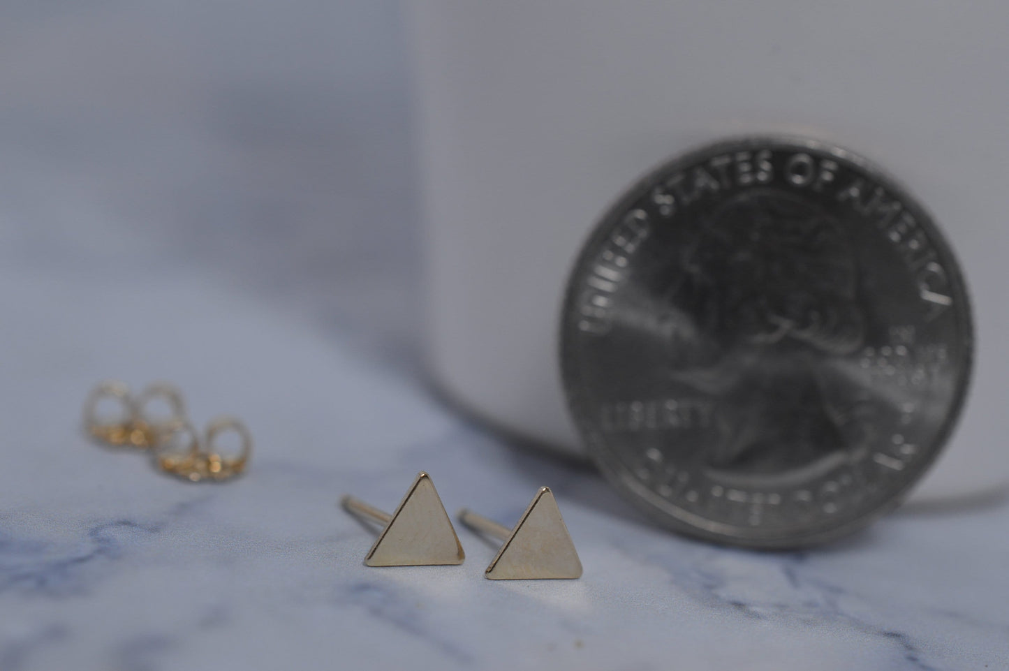 Tiny Gold Fill Triangle Earrings