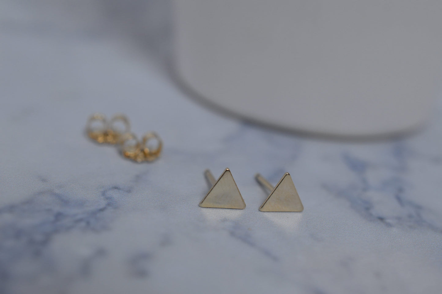 Tiny Gold Fill Triangle Earrings