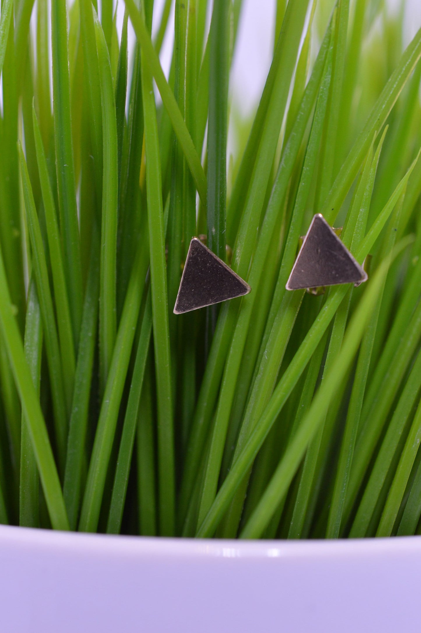 Tiny Gold Fill Triangle Earrings