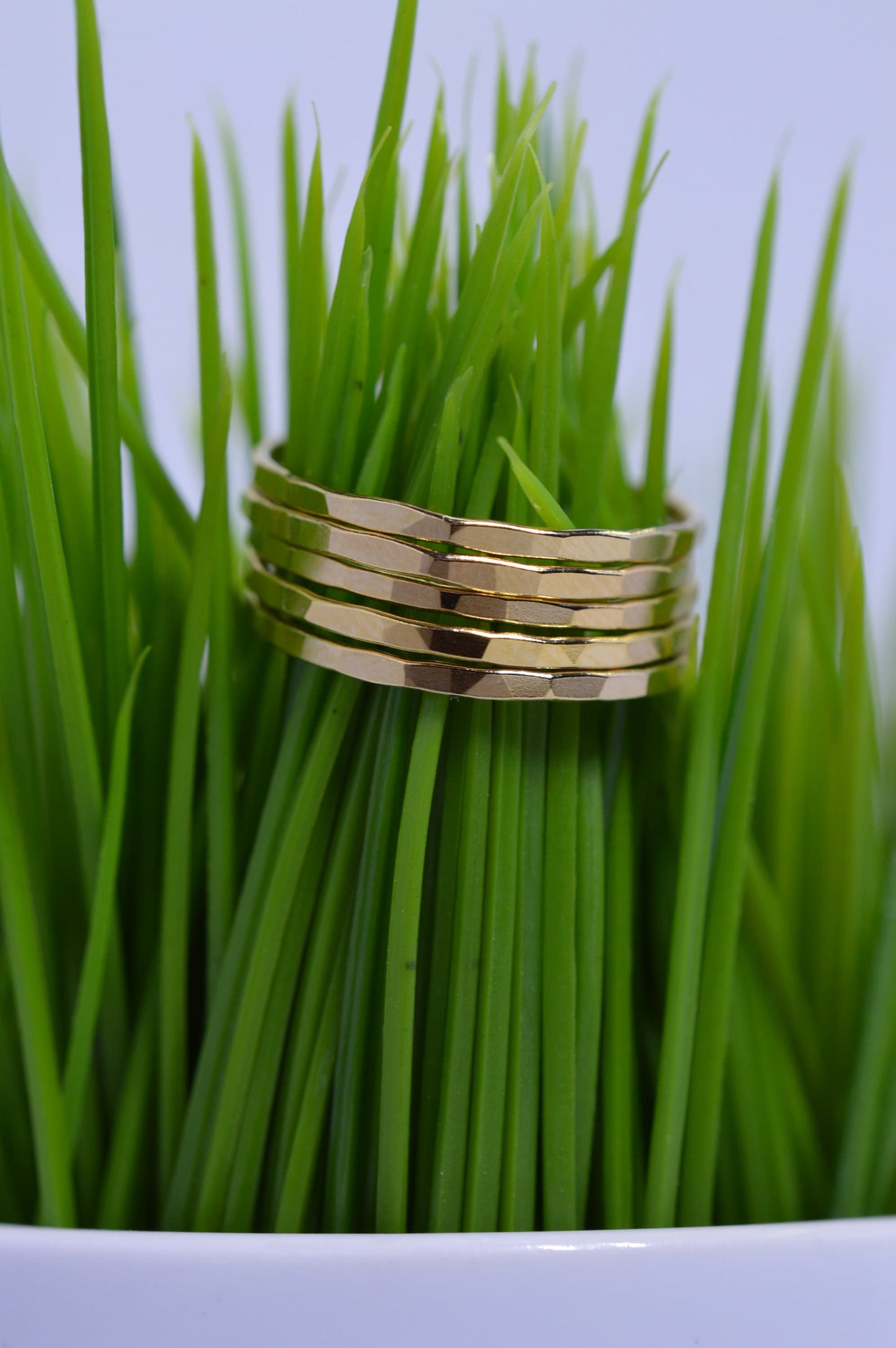 Gold Fill Skinny Hammered Ring