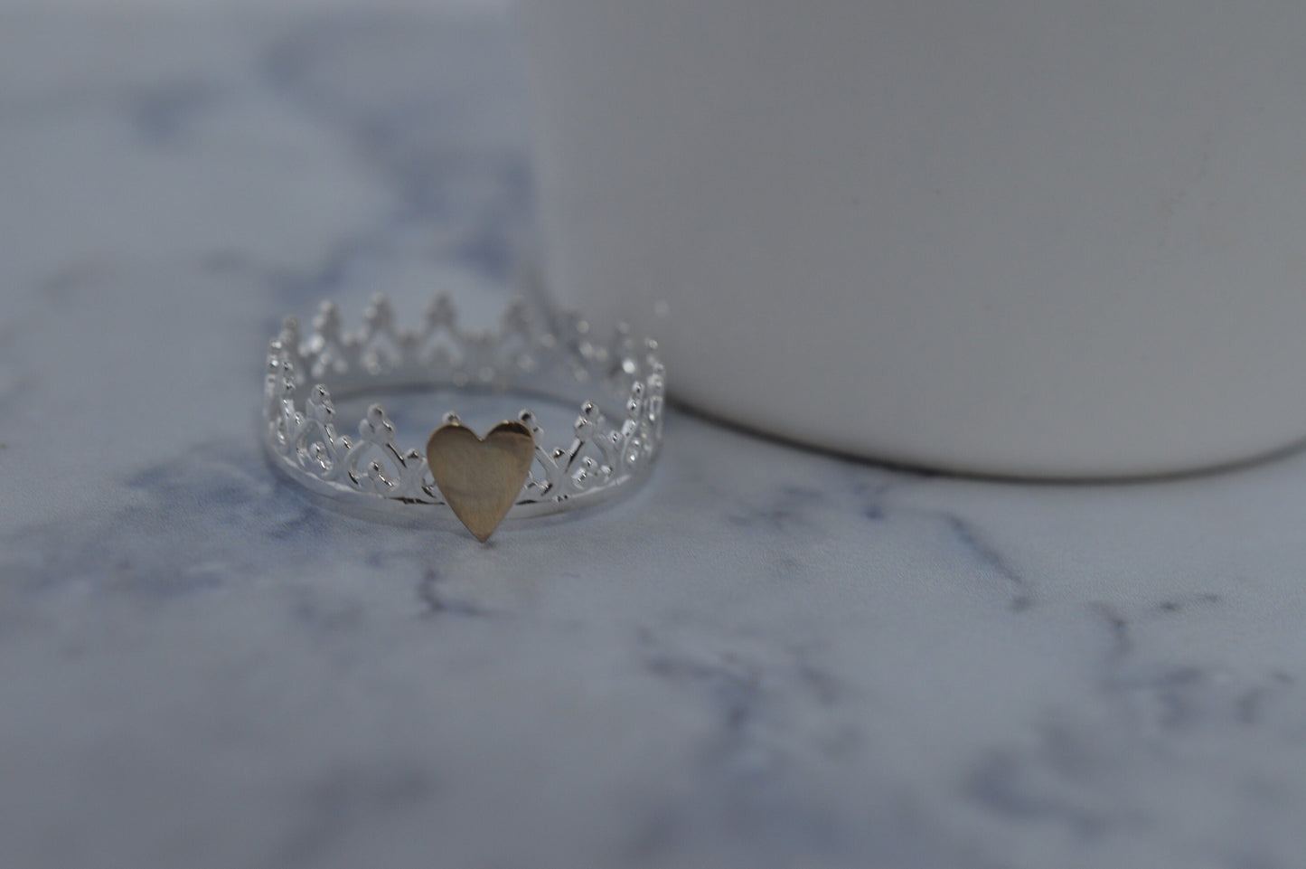 Sterling Silver and Gold Heart Ring