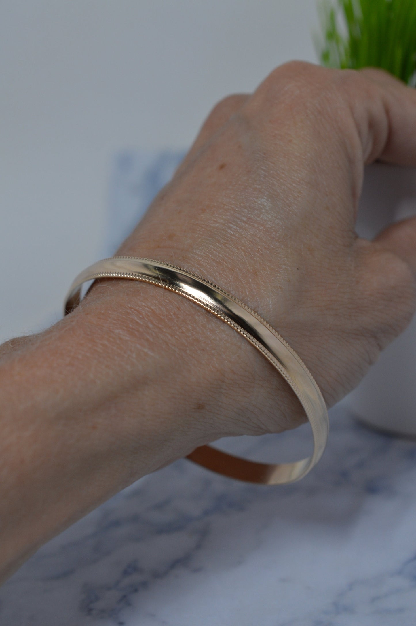 Gold Fill Simple Bangle Bracelet