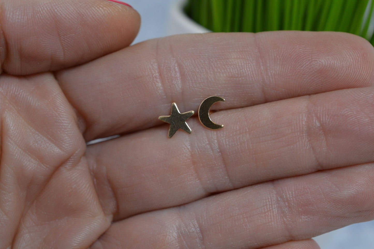 Small Gold Fill Moon and Star Earrings