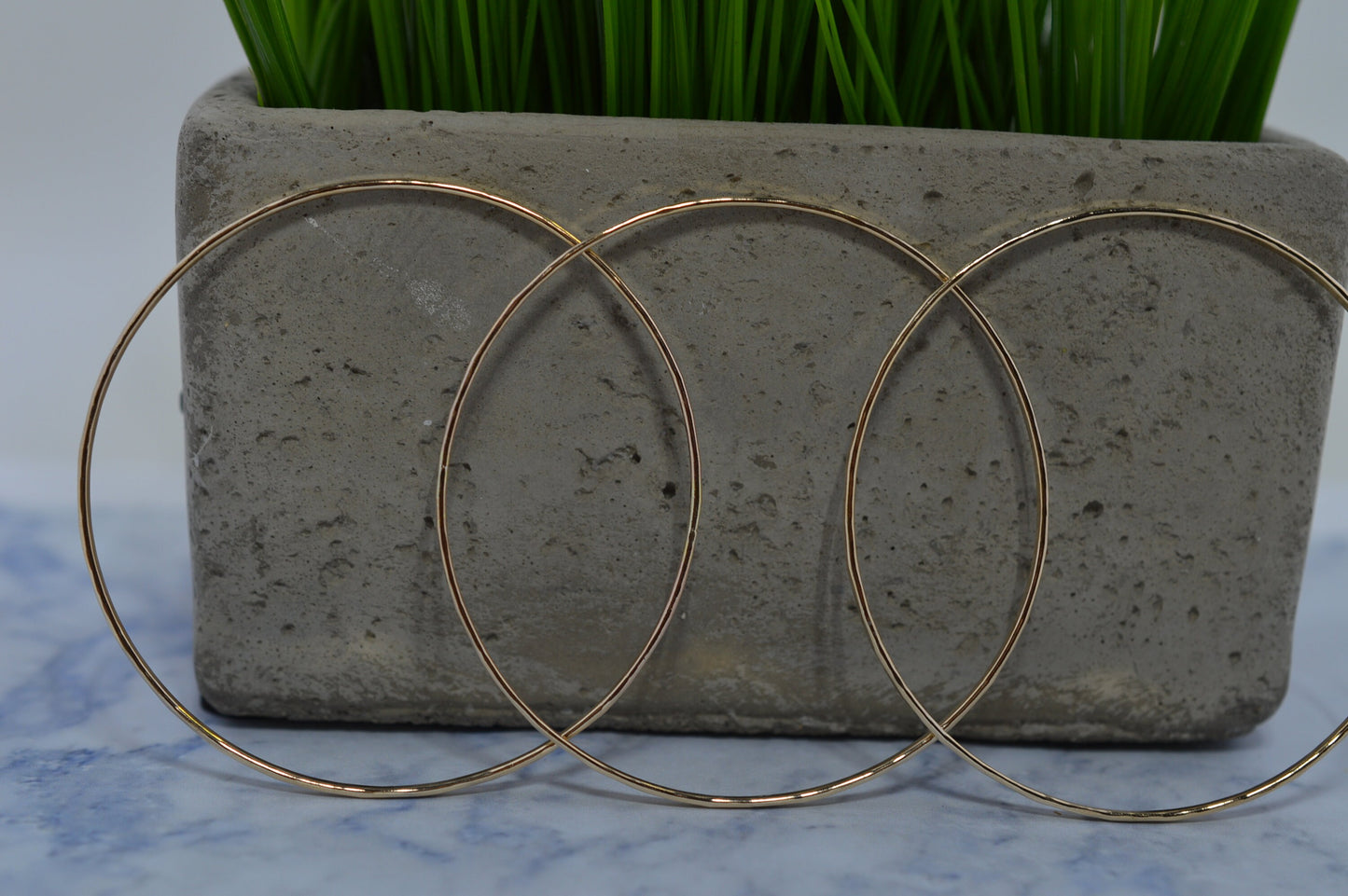 Gold Fill Skinny Hammered Bangle Bracelet