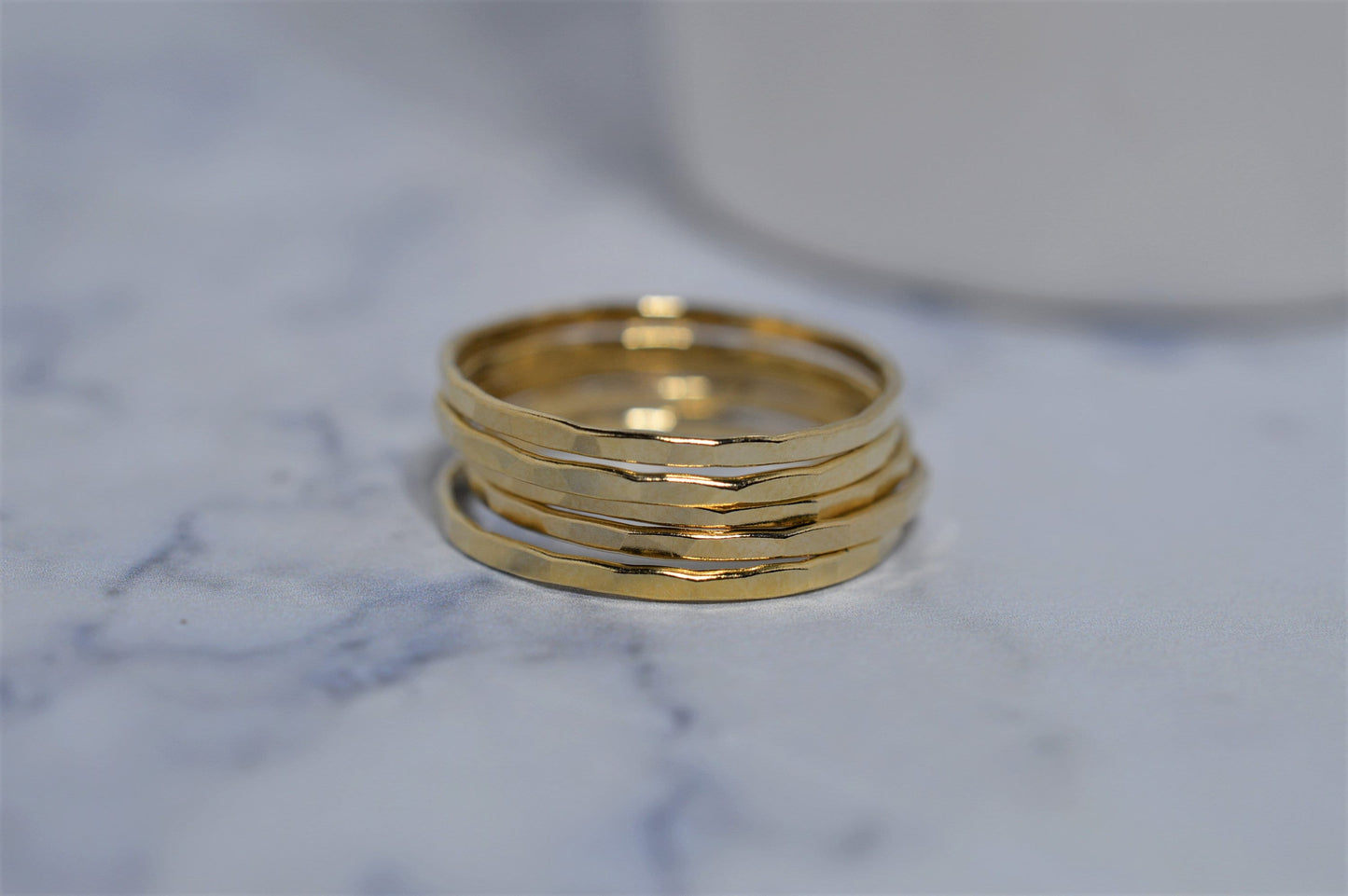 Gold Fill Skinny Hammered Ring