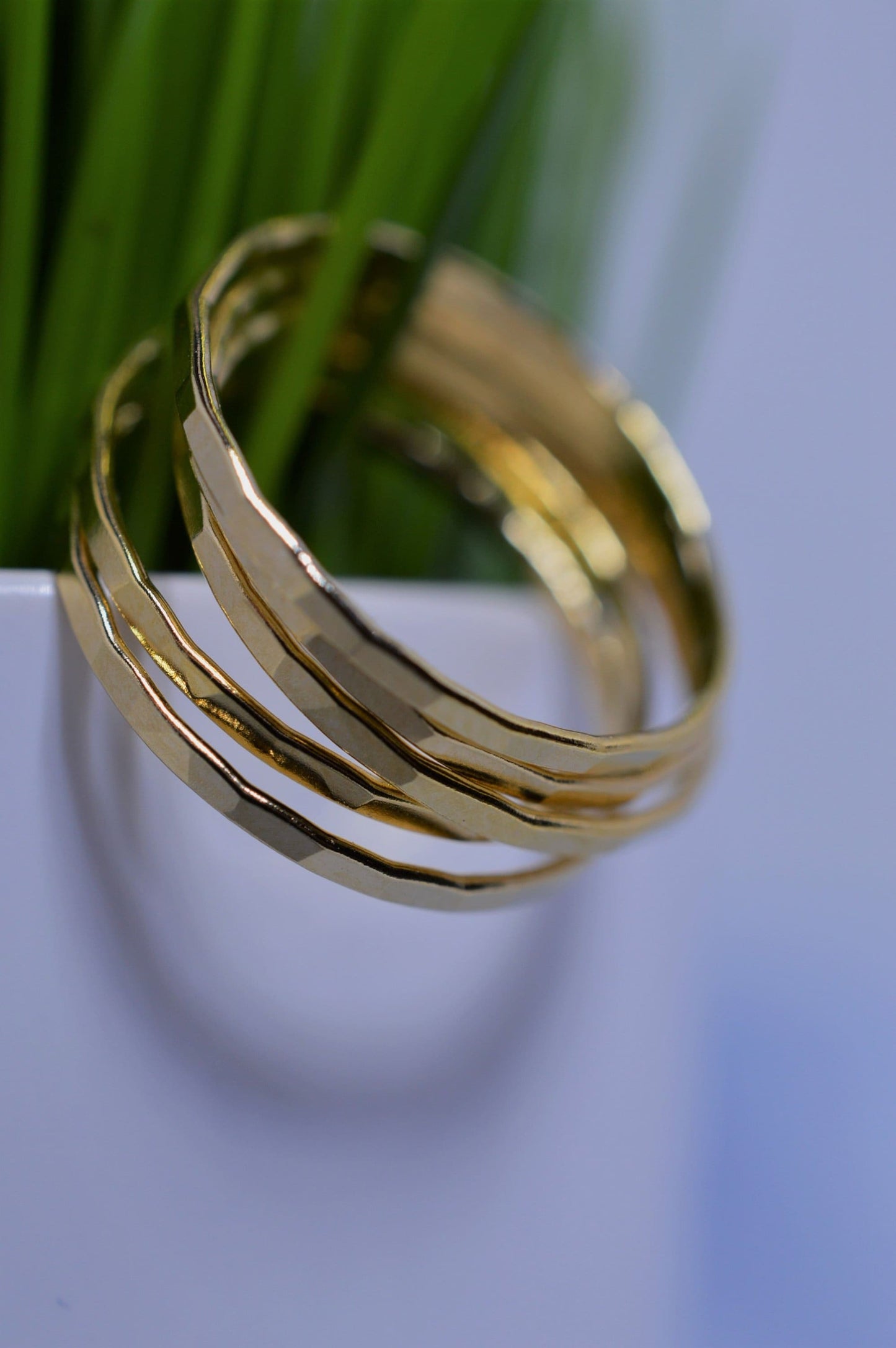 Gold Fill Skinny Hammered Ring