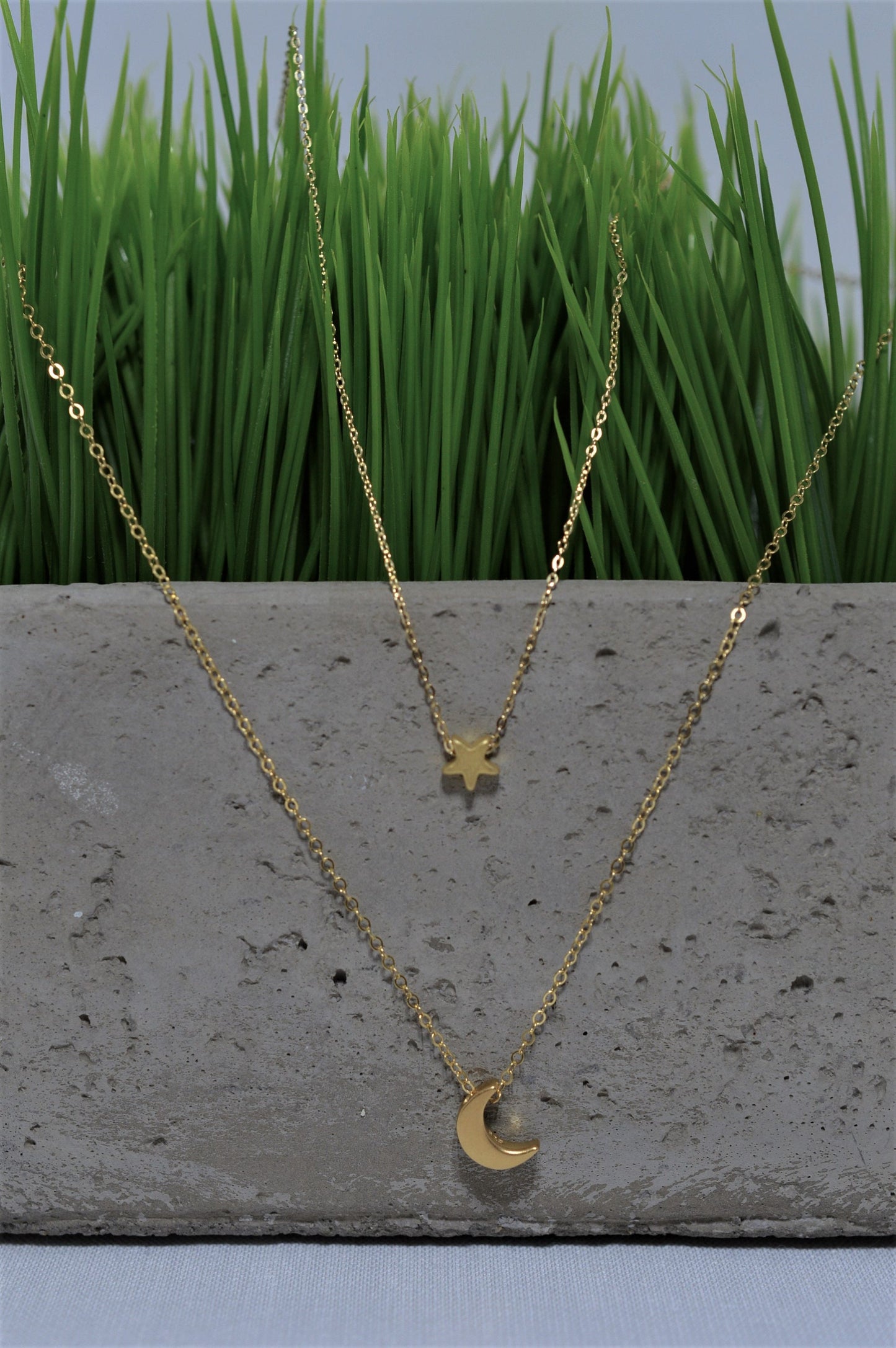 Small Gold Fill Moon Necklace
